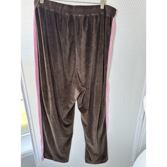 Vtg Y2k Jane Ashley Women's Two Piece Velour Sweat Track Suit Brown Pink 1x - Picture 12 of 14